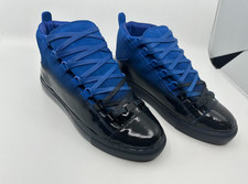 Men Balenciaga Arena High Top Navy Blue Two Tone Leather Sneakers EU 42 US 9 picture