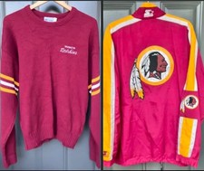 Vintage NFL Starter Jacket Cliff Engle Sweater Washington Redskins L-XL 80s-90s picture