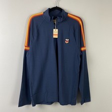 Marine Layer Archive Performance 1/4 Zip Mens Medium Navy Blue Stretch $108 NWT picture