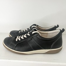 ECCO Chase Sneakers Womens 40 Black Leather Lace Up Comfort Low Top US 9 picture