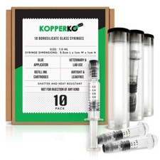 Kopperko 1ml Borosilicate Glass Syringes - Luer Lock, Glue Syringe, 10 Pack picture