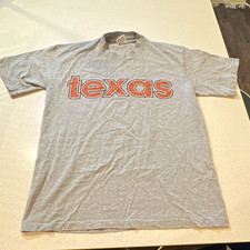 VTG Texas Longhorns Gray Graphic Single Stitch T-Shirt Men's Size M Made in USA picture