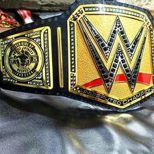 UNDISPUTED CHAMPIONSHIP REPLICA BELT 6MM BRASS ADULT SIZE + EXTRA SIDE PLATES picture