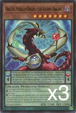 3X Yugioh Odd-Eyes Pendulum Dragon, Four Heavenly Dragons MAMO-EN013 Ultra NM picture