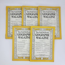 Lot of 5 1940s National Geographic magazines 1947 1948 1949 vintage ads picture