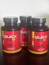 LOT OF 3 QUICK TEN HIGH ENERGY FAT BURN 60 CAPSULES EACH BOTTLE BUNDLE  picture