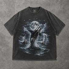 Moonlit Orca Whale Vintage Ocean Comfort Tee picture