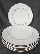 6 Mikasa Ultima + Plus HK 301 Cameo Platinum Dinner Plates 10.75