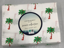 Cynthia Rowley Full Beach Collection Christmas Bows on Palm Trees Sheet Set New picture