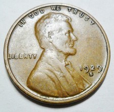 1929 S Lincoln Wheat Cent / Penny AVE CIRCULATED **FREE SHIPPING** picture