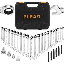 32PC Combination Ratchet Wrench Set SAE & Metric 72-Tooth Adapter Organizer Case picture