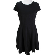 Lulus Proof of Perfection Skater Dress Womens XL Black Cap Sleeve Scalloped Hem picture