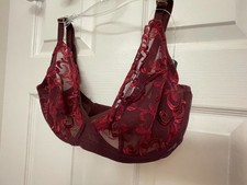 NWT Natori 32DDD Red Vino Embellished Lace Sheer Underwire Bra picture