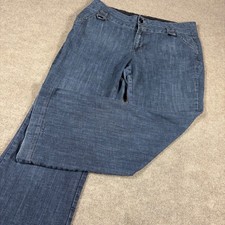 Ashley Stewart Womens 18W Wide Leg Denim Trousers Blue Stretch Cotton Blend 0975 picture