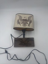 Vintage MCM Federal-Style American Eagle Wings Spread Wall Lamp w/Shade picture