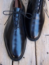 ALLEN EDMONDS Dress Shoes Black Leather Plain Toe Whole Cut Oxfords Sz Size 12D picture