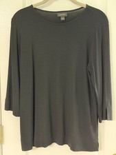J.Jill Wearever Collection 3/4 Sleeve Tee  SZ  S Color Black picture