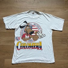 Vtg Ron Jon World Cup 1994 Colombia Shirt Mens L White Excellent Striker Pup picture