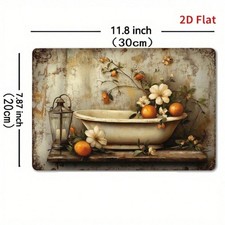 Vintage Orange Wall Sign 12x8, Metal Wall Art Modern Minimalist 2D Flat Decor picture