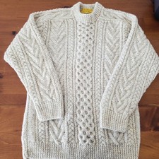 O'Maille  Traditional Hand-knit Wool Sweater  Made In Ireland  picture