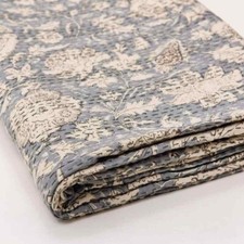 Indian King Size Blanket Cotton Hand Block Print Kantha Bedspread Handmade Quilt picture