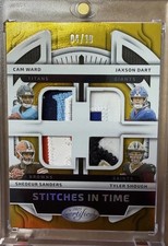 Jaxson Dart Cam Ward Shedeur Sanders Tyler  Shough GOLD /10 Patch Panini SSP picture