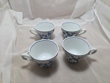 Set of 4 Vintage Blue Danube Blue Onion Teacups, 3 inches tall picture