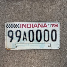1979 Indiana Sample License Plate Auto Tag 2 Garage Decor 99A0000 picture