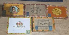 *WOW* LOT OF 5 Vintage Wood Cigar Boxes Various Brands See All Photos With Stamp picture