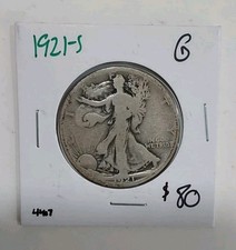 1921 S Walking Liberty Half Dollar 50C 90% Silver Circulated picture