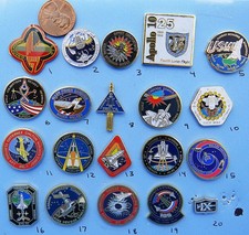 NASA enamel PIN lot of 20 vtg ISS SPACE station SHUTTLE Gemini - Group D picture