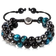 Triple Protection Bracelet for Protect Balance-Tiger Eye Hematite Natural Stone picture