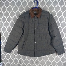 Brixton Cass Jacket Mens XL Gray Brown Tweed Corduroy Collar picture