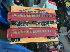 Vintage Pair Of  S Scale American Flyer Red New Haven 650 Coach Passenger Cars picture