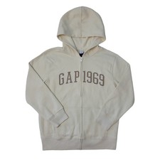 Gap Kids Boys Full Zip Embroidery Comfortable Warm Fleece Hoodie (Birch, L) picture