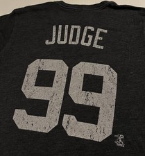 Majestic Threads New York Yankees Aaron Judge #99 MLB Gray T-Shirt MED Baseball  picture