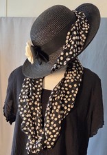 Nordstrom Made in Italy Black Straw Hat Wide 4