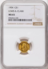 1904 G$1 Lewis and Clark Commemorative Gold NGC MS65 picture
