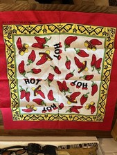 VTG Hav-A-Hank Bandana Handkerchief Red Hot Chili Pepper  Sombrero Party Pepper picture