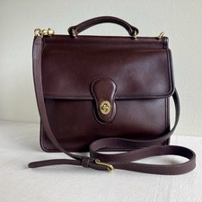 Vintage Coach Willis 9927 Mahogany Brown Leather Top Handle Crossbody 90s USA picture