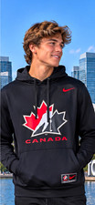 Nike Dri-FIT Team Canada Hockey Performance Hoodie Sweatshirt Black Adult Size S picture