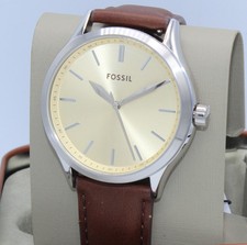 Fossil Fenmore Midsize Slim Silver Cream Brown Men's BQ2865 Watch picture