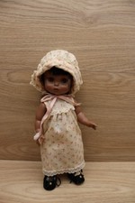 Vintage 1966 Effanbee African American Doll Floral Dress Bonnet picture