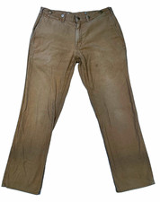 Patagonia Mens 33 Brown Canvas Cotton Pants Straight Leg Logo Pockets picture