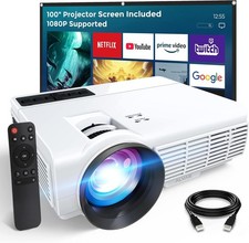 US Mini LED Projector Bluetooth 1080P Video Home Theater Cinema with 100