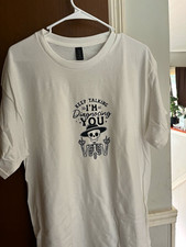 Gildan Men's White Crew Neck Short Sleeve Graphic T-Shirt Funny Halloween picture