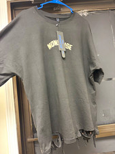 ROMWE Men’s Black Graphic Print Crew Neck Short Sleeve T-Shirt Size M picture