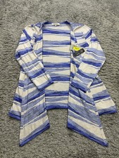 Zozo Sweater Women Medium Wildflower Striped Draped Wrap Tie Twist Cardigan NWT picture