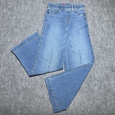 Spanx Seamed Front Wide Leg Pull On Jeans Vintage Indigo Blue Women S 26x29.5 picture