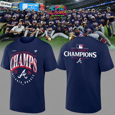 HOT# Atlanta Braves 2026 NL East Champs Navy T-Shirt Baseball Fan Graphic Tee picture